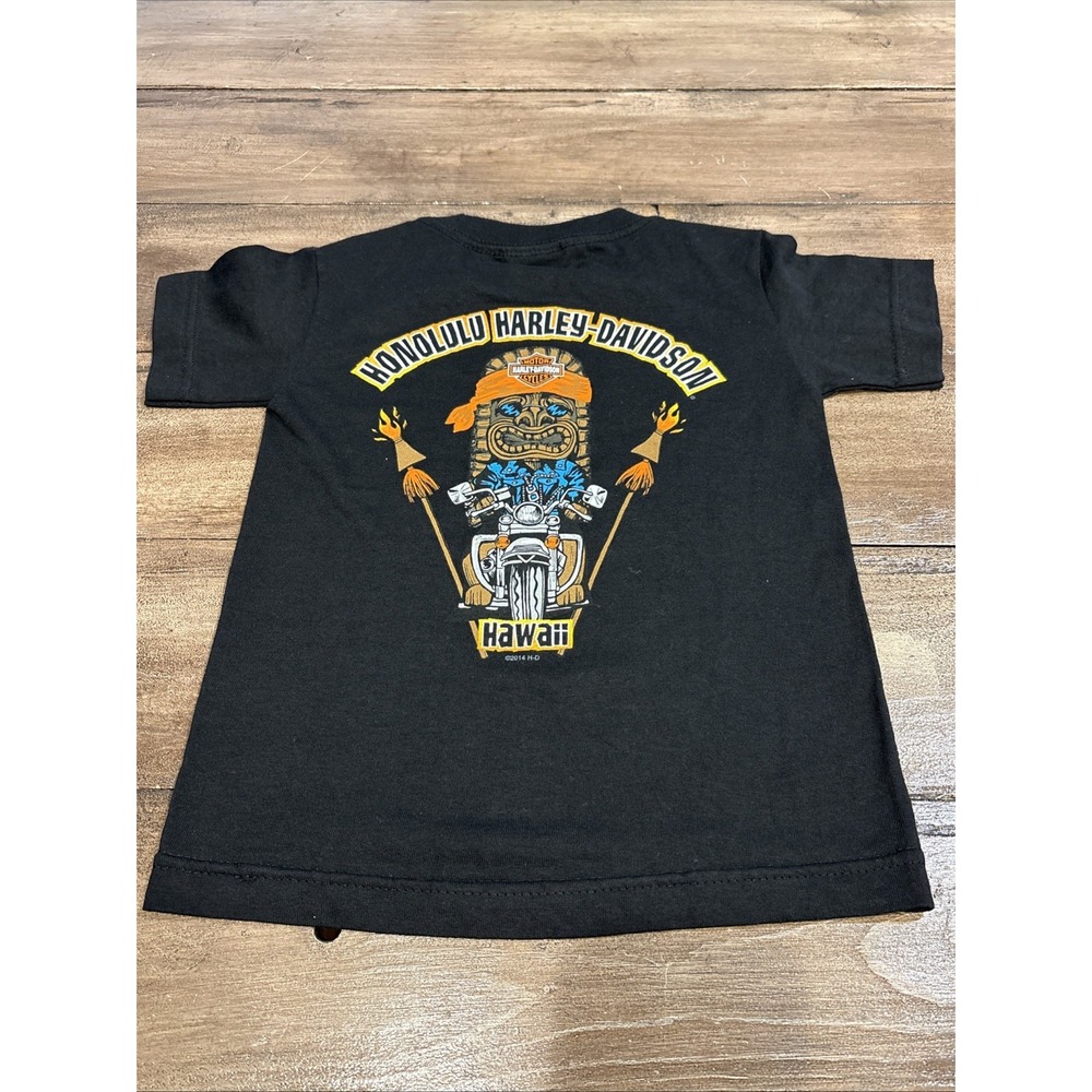 Harley Davidson Shirt Youth XS 5/6 Black Hawaii Honolulu 2014 - Picture 3 of 10